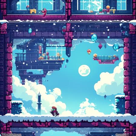 A platform game, celeste, Castlevania, pixelart,