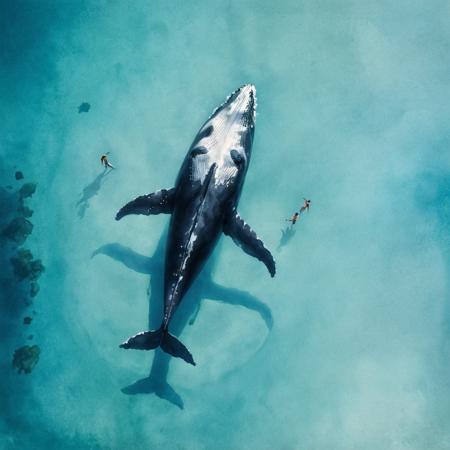close-up a whale and swimmers in a crystal clear ocean seen from above,  highly detailed,  watercolor and ink,  wide angle,  vibrant colors,  beautiful people swimming,  minimalism,  caustics,  seafoam, <lora:Aether_Watercolor_and_Ink_v1_SDXL_LoRA:0.800000>
Steps: 30, Sampler: DPM++ 2M SDE Karras, CFG scale: 4.0, Seed: 3493527510, Size: 1152x1152, Model: RunJuggerDiffusion_TensorVAE: 6ee2b4450f9a", Version: v1.6.0.75-beta-4-4-gb3d76ba, TaskID: 657786048251901575