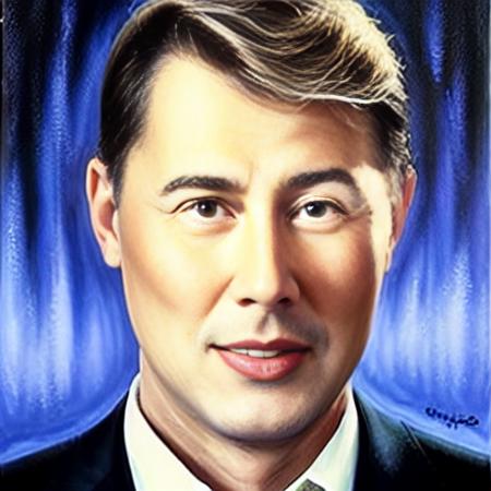 close up portrait of  <lora:Mika Hakkinen V0.1:1>, suit and tie, dramatic, realistic, painting in the style of Claude Monet, stylized