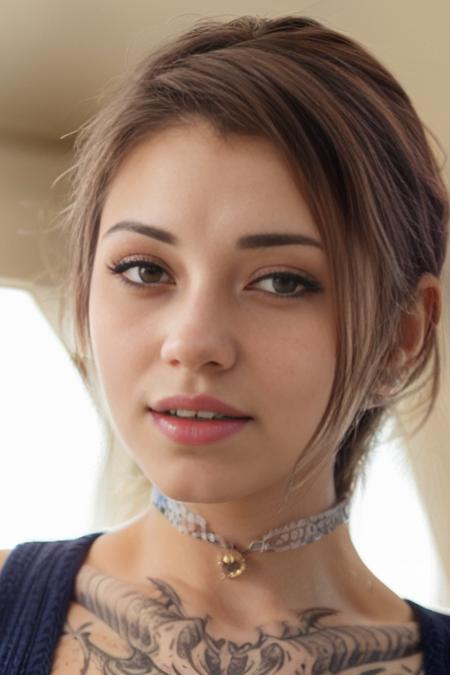 <lora:GloomSD:0.8>, Ultra-detailed, close-up portrait of a woman's face and shoulders, fully dressed, wearing modest and elegant clothing. Captured in soft, natural light with realistic skin textures, multicolored hair, smooth bokeh, and sharp facial details. The composition emphasizes a professional, cinematic style with vibrant yet natural colors, no nudity, and a clean, polished appearance. Shot in 8K UHD resolution using a DSLR camera, ensuring a lifelike and high-quality result.