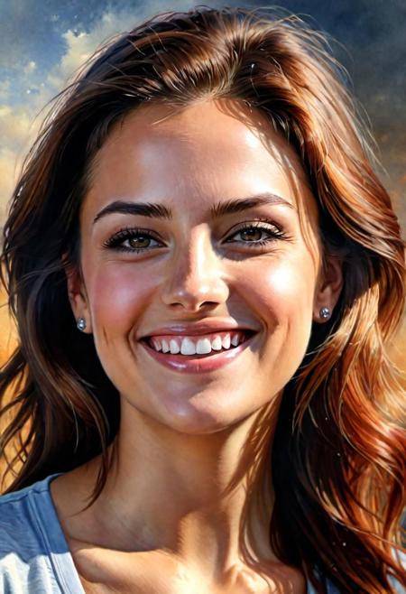RTX, 8k, HDR, best quality, realism, film plot, (masterpiece), oil paints, watercolors, works by Greg Rutkowski, Tamara de Lempicki,
(best quality, 8k, high resolution, masterpiece: 1.2), detailed, (realistic, photorealistic, photorealistic: 1.4), portrait, beautiful and smiling caucasian woman, cinematic, winter clothes, brown eyes, bright colors, winter landscape, soft falling snowflakes, icy breath, rosy cheeks, soft warm lighting, sparkling eyes, fur trim on clothes, fluttering her hair, elegant pose, confident pose, delicate snowflakes decorating her hair, long flowing blonde hair, captivating beauty, snow-covered trees in the background ,