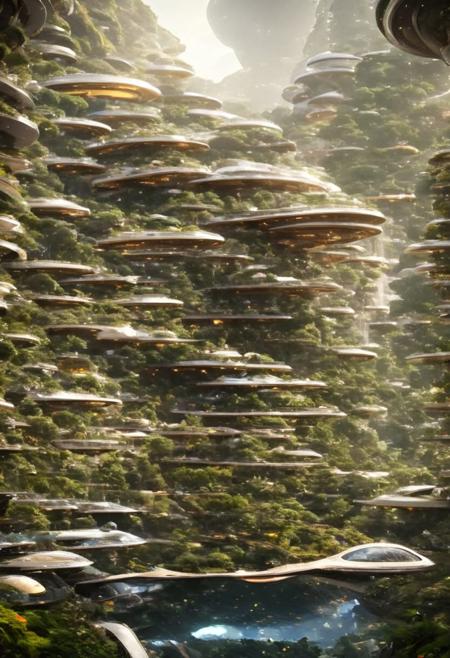 A new type of flying ship for sightseeing in the city of the future, 
Residents live in a sizable number of glass bubble capsules,
The alien colonial cities of the future look like towering ant nests built in Halfway underground in the Grand Canyon, glass dome, communications spire landmark, aircraft terminal, aerial mass transportation,
((The steel tower in the imperial capital of Star Wars, the Rubik's Cube and Golden Tower of the corporate headquarters in Blade Runner, The floating kingdom of Hayao Miyazaki's Castle in the Sky, the catacombs of Paris are full of skulls, Famous British architect Dream Detective)),
(futuristic:1.2), a huge military factory made of steel, glass, fog, sun, in the clouds, , futuristic military planes, moody tones, 
(real landscape:1.1), (blurred background:1.0), [buildings|vehicle|Crowd|buildings|trees|buildings|trees|vehicle|Crowd:0.7], (background, more_details:0.3) 
great lighting, stacked, vertical, futureskyline, Cyberpunk city, Office Building