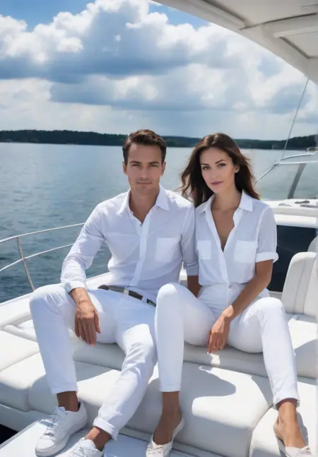 Couple on yacht