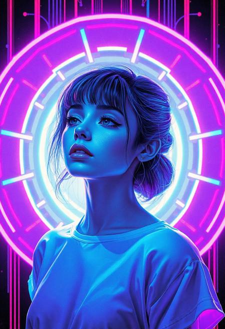 high quality design aesthetics, synth pop, detailed, pop album cover, beautiful young white woman