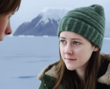 Still shot of GretchenRoss person in a new romantic comedy about finding love in Antartica