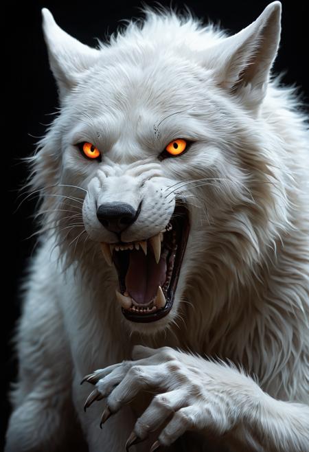 ethereal fantasy concept art of   famous artwork by (mark zug:1.2) and (terese nielsen:1.1), (dramatic scene:1.1), (fractal art:0.6), fantasy style, dynamic angle
werewolf, wolfish humanoid, fantasy, glowing eyes, furry fur,enlarged fangs, claws, powerful, cursed, afflicted  Confident, Eyes that meet the viewer directly, a slight smile, and a relaxed posture.
 <lora:add-detail-xl:3>   . magnificent, celestial, ethereal, painterly, epic, majestic, magical, fantasy art, cover art, dreamy