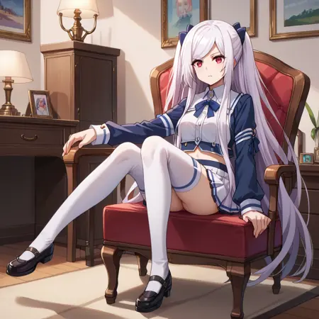 Sitting on chair, legs up