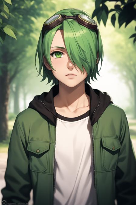 green hair anime