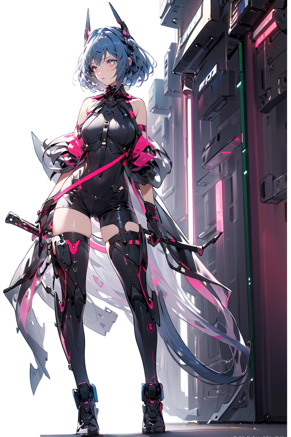 赛博girl/Cyberpunk girl/立绘 服设 人物 Lora image by chosen