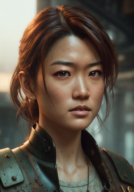 <lora:Grace Park:0.7> photo of the most beautiful artwork in the world featuring [gorgeous asian female humanoid|cyborg:0.3], spaceship location, working environment, rugged harsh situation woman Grace Park (sharp face:1.2) worker, full body 8k unity render, action shot, skin pores, detailed intricate iris, very dark lighting, heavy shadows, detailed, detailed face, (vibrant, photo realistic, realistic, dramatic, dark, sharp focus, 8k), (weathered greasy dirty damaged old worn technician worker outfit:1.1), (intricate:1.1), (highly detailed:1.1), digital painting, octane render, artstation, concept art, smooth, sharp focus, illustration, art by artgerm, (loish:0.23), wlop ilya kuvshinov., (global illumination, studio light, volumetric light) <lora:epicdiffusionLora300_epicdiffusionLora300:0.5>