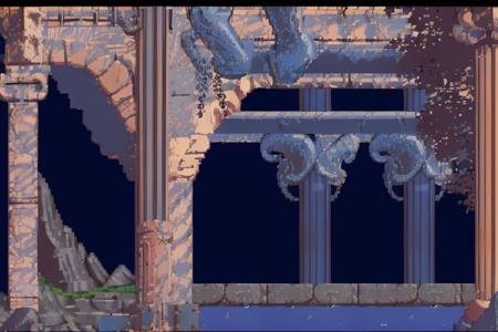 highest quality, highest quality visuals, highest details,. <lora:Lemmings SNES:0.9>, SNES_Lemmings, environment, 2D, dark blue background,, masterpiece, Iron, steel, marble, water, rocks, pipes