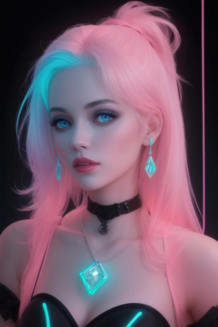 gorgeous neon diamond, pink, blue, neon,