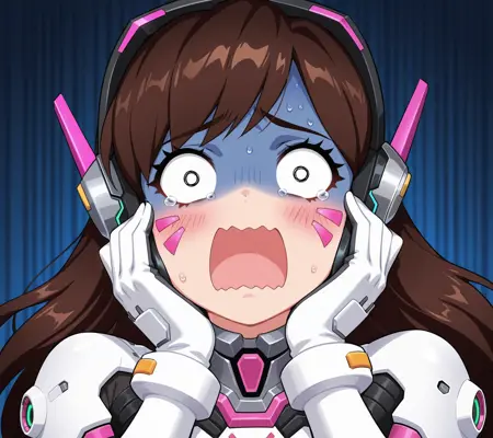 Exaggerated Fear/Blue Blush (Facial Expression)