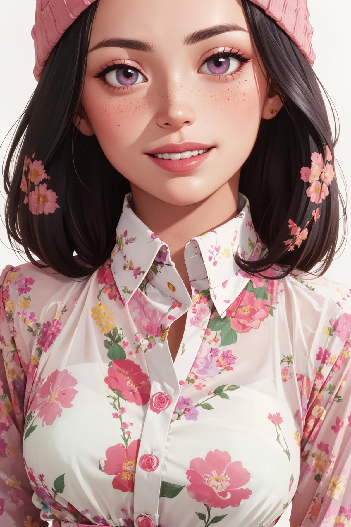 Sheer Floral Shirt & White Shorts image by GroveBadger