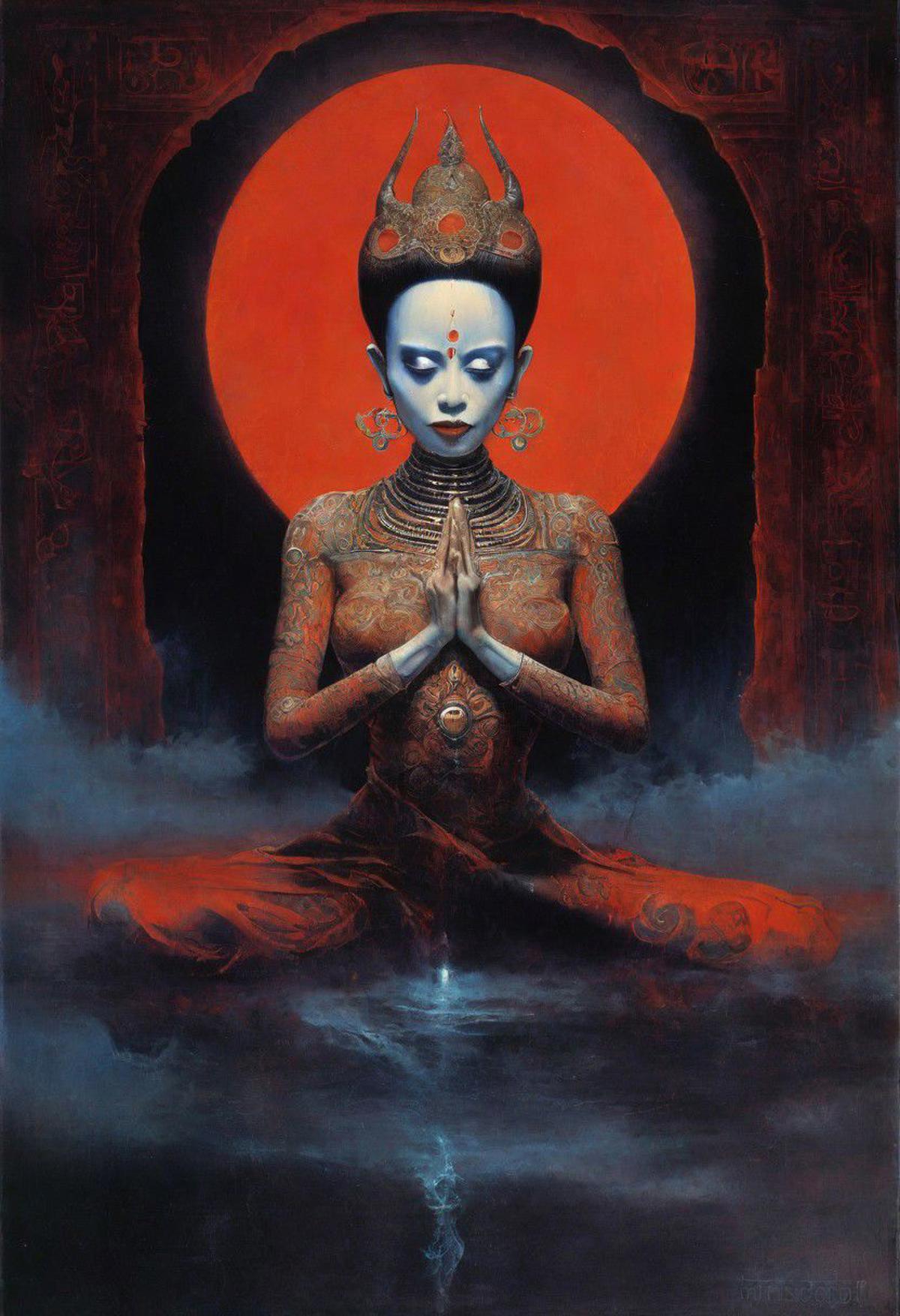 Bhairavi Devi Hindu Art Inspired Beautiful  Women with Intense Emotions image by oliviervinet050670