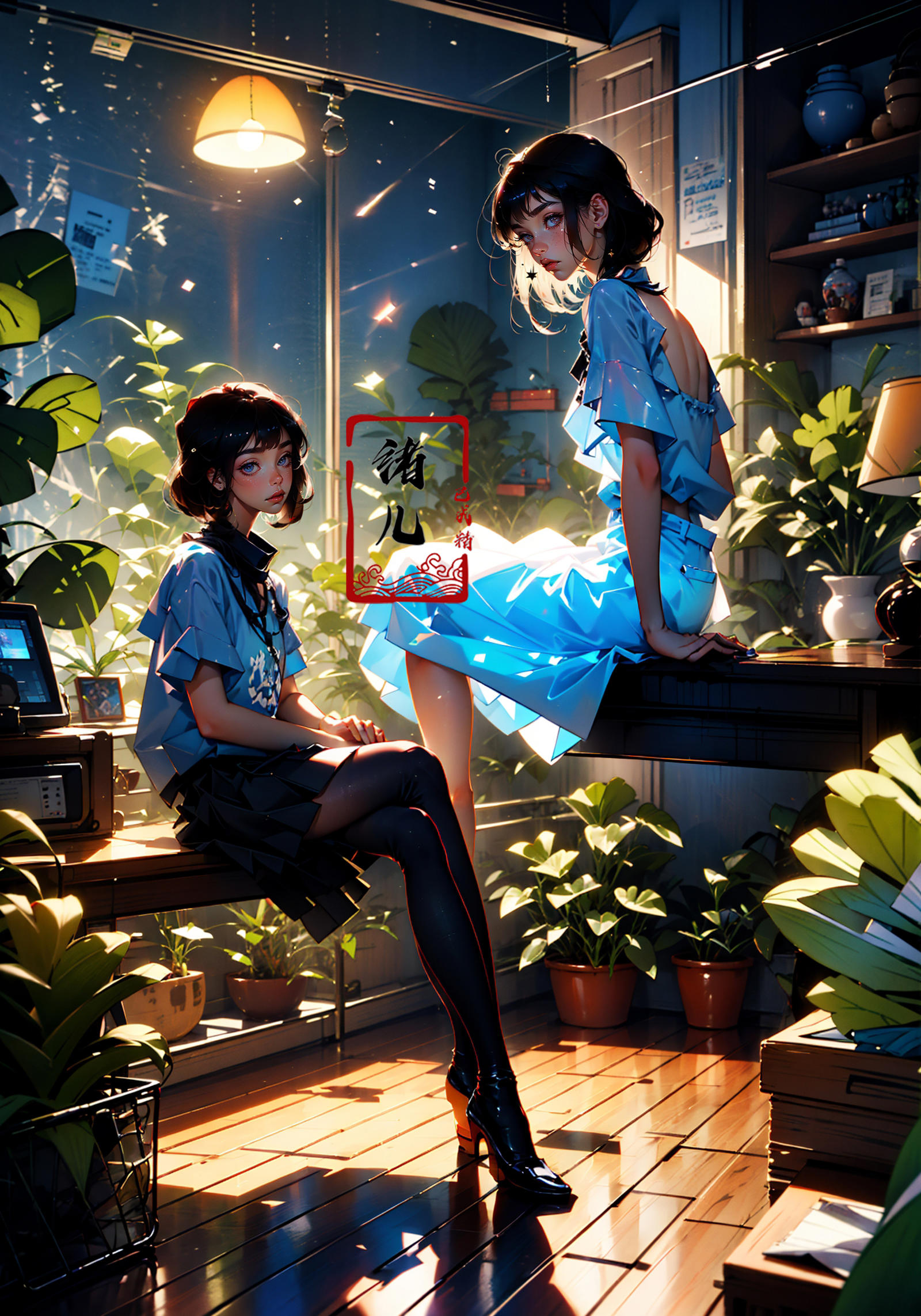 绪儿-居家少女场景Home scene image by XRYCJ