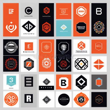 unique typographic floral logos a large poster with minimalistic brave sharp geometric, irregular design sets, different brands, an international style, geometric Kamon crest, Bauhaus

<lora:graphic-art_LoRA300:1>