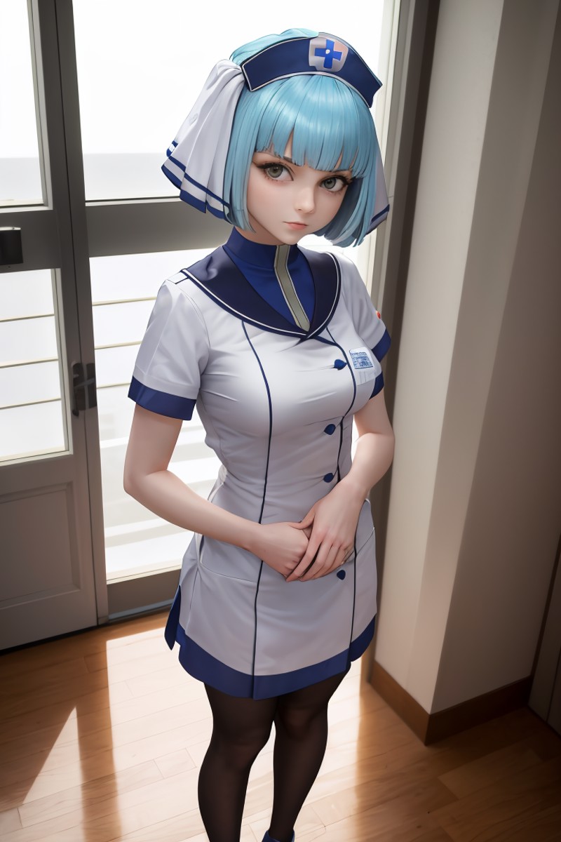 (masterpiece, best quality, absurdres), <lora:silque_fe_v1:1>, silque, 
1girl, solo, standing, looking at viewer, nurse, n...