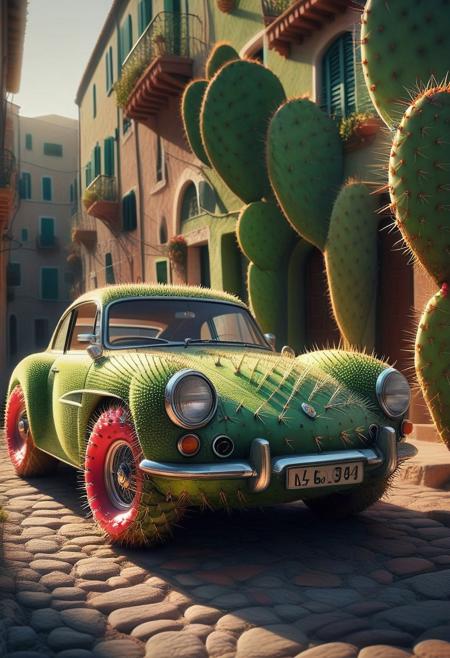 masterpiece,best quality,amazing quality,very aesthetic,high resolution,ultra-detailed,absurdres,newest,scenery,depth of field,scenery,volumetric lighting, beautiful, score_9, score_8_up, score_7_up, car, Prickly Pear Style,