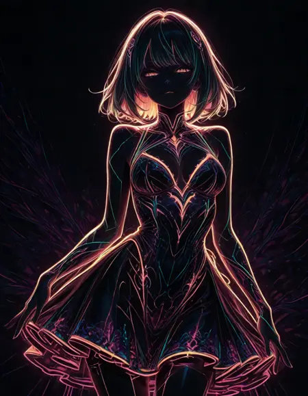 Neon girl Silhouettte (SDXL/Illustrious)