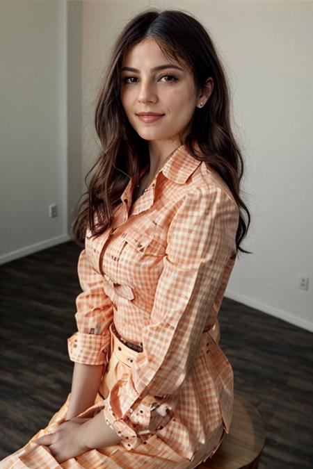 wearing a business suit, Apricot blouse,  birthday party  <lora:Monica1873Bar:1> a woman, m1873b, solo,
