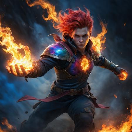 pyromancer holding rainbow fire in his hand âv 5.2 ,trending on artstation,<lora:d\EnvyActionShotXL01:0.8> ,action shot,cinematic,  details,  , masterpiece,<lora:xl_more_art-full_v1:0.96>