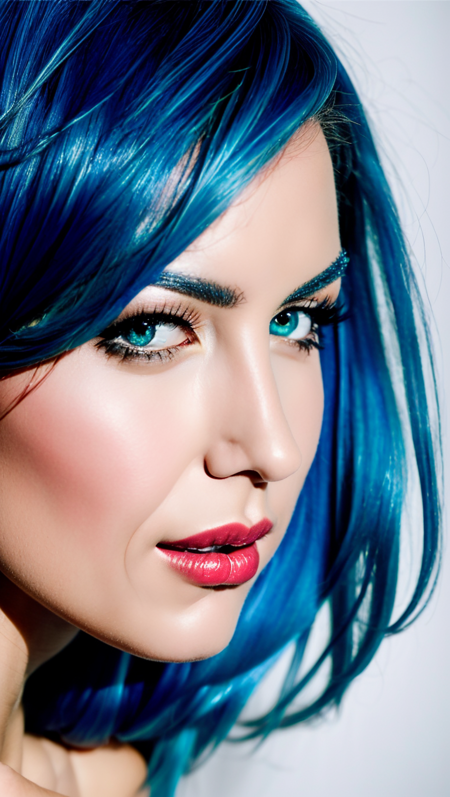 <lyco:quiron_AlissaWhiteGluz_Lycoris_v5:1.0> AlissaWhiteGluzQuiron woman blue hair