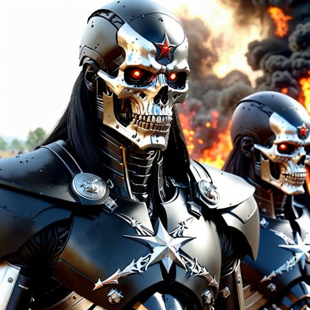 (Generals gathered in their masses, Just like witches at black masses, Evil minds that plot destruction, Sorcerer of death's construction, In the fields, the bodies burning, As the war machine keeps turning, Death and hatred to mankind, Poisoning their brainwashed minds, Oh lord, yeah!), (epic, 8k, ultra, impactful, professional, clear, high contrast, high saturated, vivid deep blacks, crystal clear picture view, hyper realistic photograph, intricate details, masterpiece, best quality, expressive, award winning)