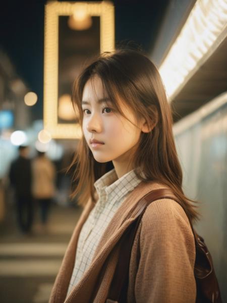 a masterpiece of film Photography,street shoot of a girl,looking at viewer,<lora:CDLxl:0.8>,, (perfect real extremely details), award-winning, breathtaking, amazing fine detail, dramatic lighting, best quality,taken by Hideaki Hamada