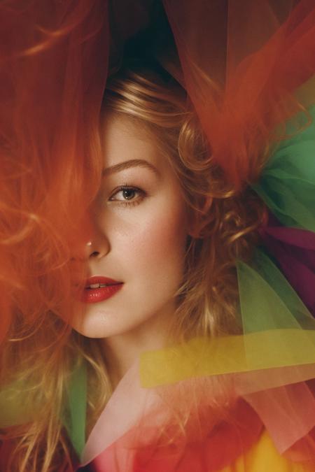 analog style, modelshoot style, portrait of sks woman wearing tulle, bold, bright colours,<lyco:locon_rosamund_v1_from_v1_64_32:1.3><lora:epiNoiseoffset_v2Pynoise:1.0>