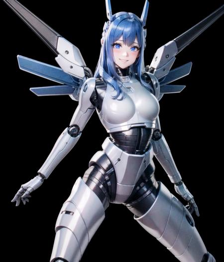 merophe(mxm) YUKO(pixiv) robot girl mechanical boots ball joints android robot joints blue hair robot ears