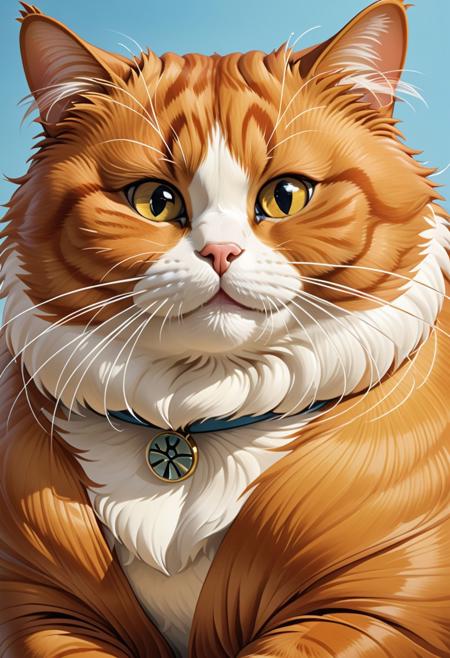 Sinoink, closeup Chubby fat ginger cat