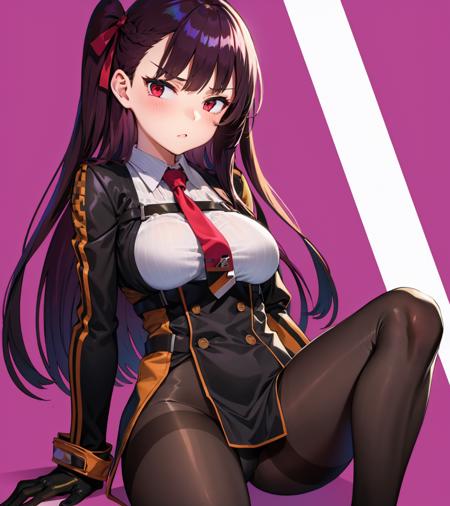 <lora:Wa2k:1>,
1girl,Wa2k,necktie,shirt,pantyhose,jacket,gloves,one side up,hair ribbon