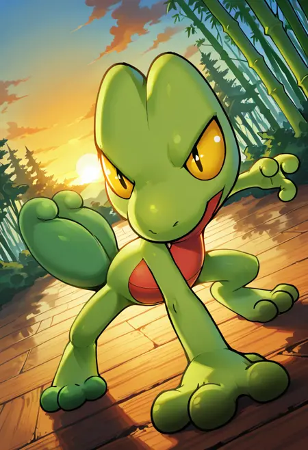 Treecko: Wood Gecko Pokemon | キモリ (Pokedex #0252) [Illustrious & SD1.5]