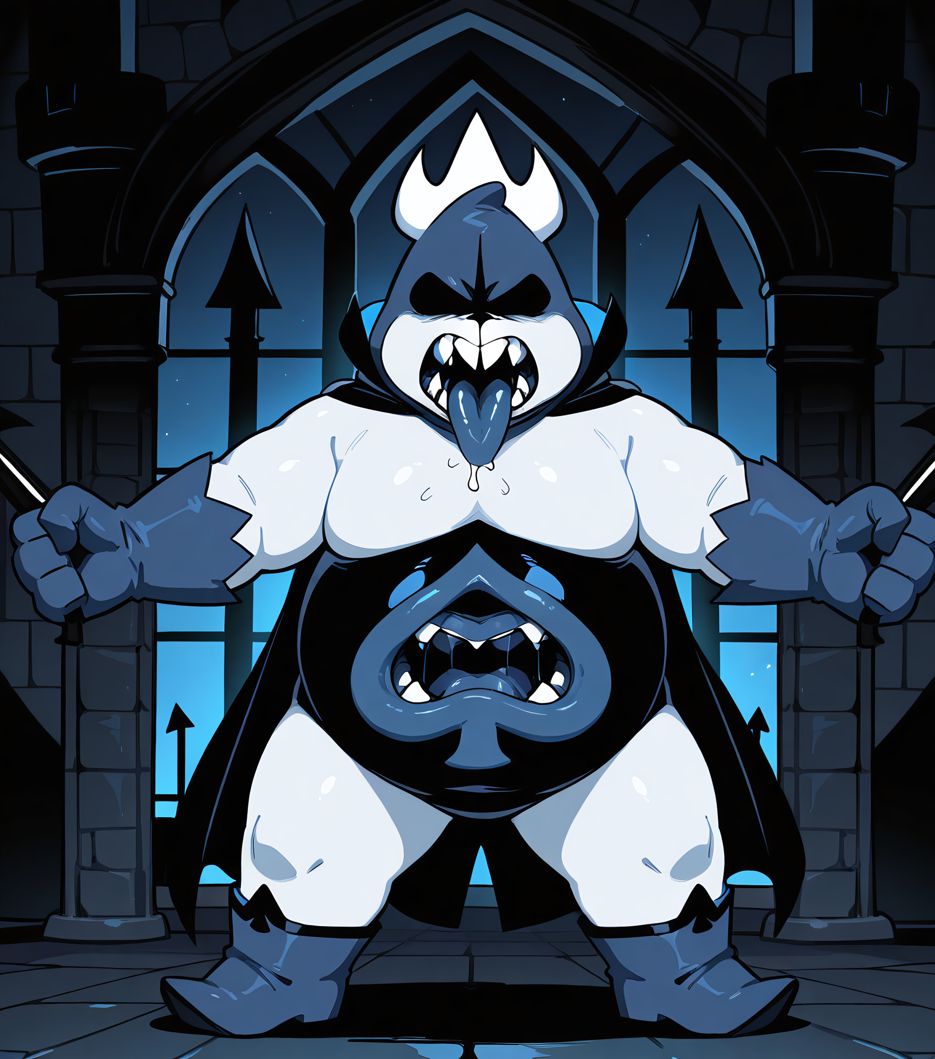 masterpiece__dynamic__expressive__best_quality__detailed__kingspade__deltarune__plump__monster__anthro__1boy__solo_focus__white_skin__white_body__fat__plump__blue_hood_over_head__hood_o_3798347456.png