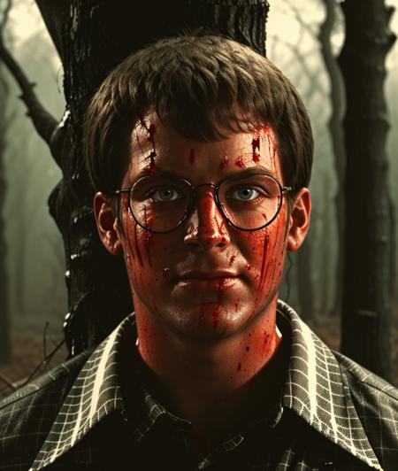 3l1s1n, High definition, Tree, glasses, Blood on the face, broken glasses