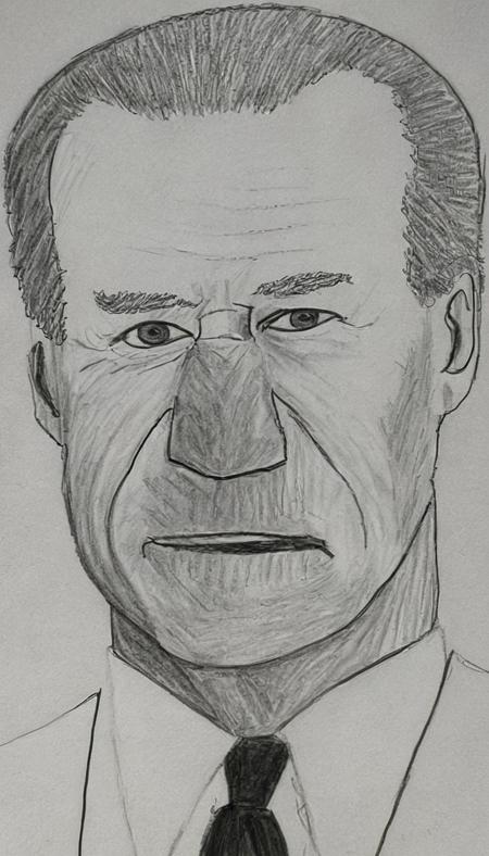 joe biden  <lora:DD-Drawing-XL:1> black, and, white, drawing
