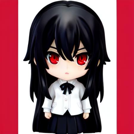 black hair, red eyes,  <lora:nendoroid-v1-000012:0.7>