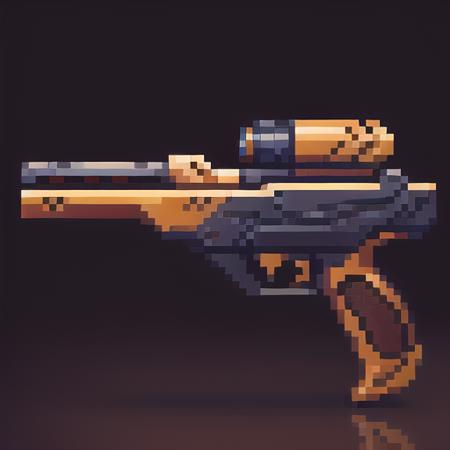 Laser gun, laser, sniper gun,Side view,gun,firearms,Science Fiction, Weapons, Technology, Future,Pure background, simple background,pixel,pixelart,pixel art, <lora:pixel gun:1>, masterpiece,best,quality