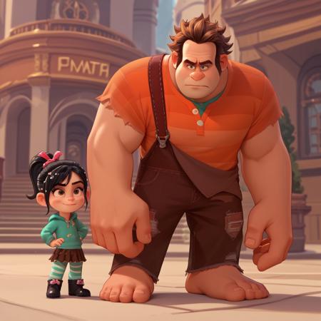 Ralph and Vanellope together - Wreck it Ralph - "Together" series (PonyXL) V1