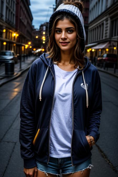 A photo of a beautiful cute young woman
<lora:Hoodies V2 By Stable Yogi:0.8> wearing multicolor hoodie, white
 <lora:DETAIL_SLIDER_BY_STABLE_YOGI:0.8>
 <lora:NOISEOFFSET_BY_STABLE_YOGI:0.8> dark, darkness,