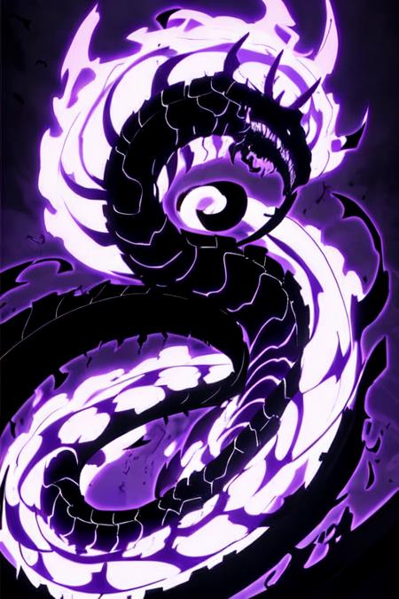 8k full body portrait of  Undead shadow Big snake Worm with purple flames and a black body,high detailed masterpiece, anime style highly detailed, majestic, art by artgerm and ruan jia and greg rutkowski,<lora:undeadshadows:0.8>