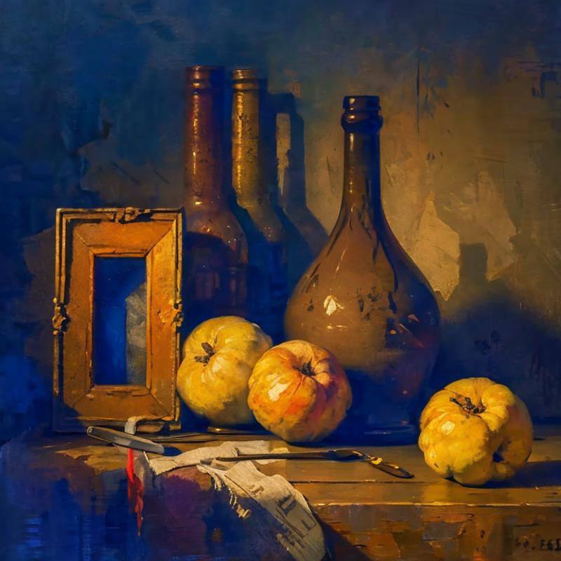 still life,Oil paintings,Flowers, fruit,静物 image by aji1