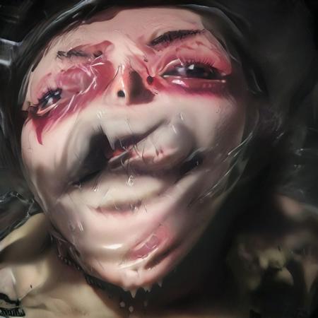 An award winning portrait photograph, a gorgeous busty bombshell brunette woman with teeth growing upon teeth and teeth kissing closeup, black ink facial tattoos, by Rembrandt, gravitational lensing, hoph fibration bundles distortion of features of transparent glass fruit, watermelon, apples, grapes, pears, figs, fern, flowers, flies, snakes, slugs, spiders, Leica M3, strobe flash, 3d stereoscopic color photograph, back lit, optical flow vector resolved Randomly,