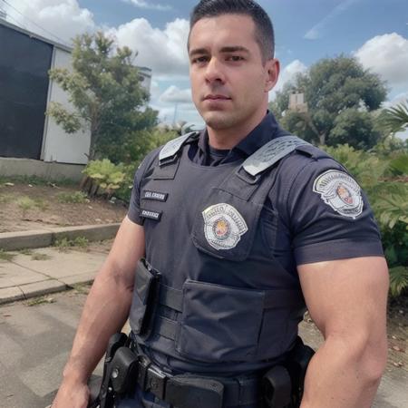 male, realistic,  police,  <lora:PoliciaMB:0.7>