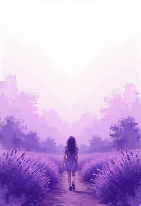 Step into a dreamlike moorland where the gentle winds carry you away into a whimsical realm of tranquility. Envision yourself standing amidst a vibrant lavender field, its delicate petals dancing like a fluid tapestry around you. Here, simplicity reigns supreme, letting nature's subdued beauty shine through with every brushstroke. A soft, watercolor palette of purples and lavenders envelops the scene, creating a harmonious interplay of hues that melts seamlessly into the atmosphere. As you lose yourself in this serene setting, let the enchantment take hold, allowing you to immerse yourself in the magic of the minimalistic moorland. ,<lora:flux/fav/ck-charcoal-drawing-000014.safetensors:1.0:1.0>