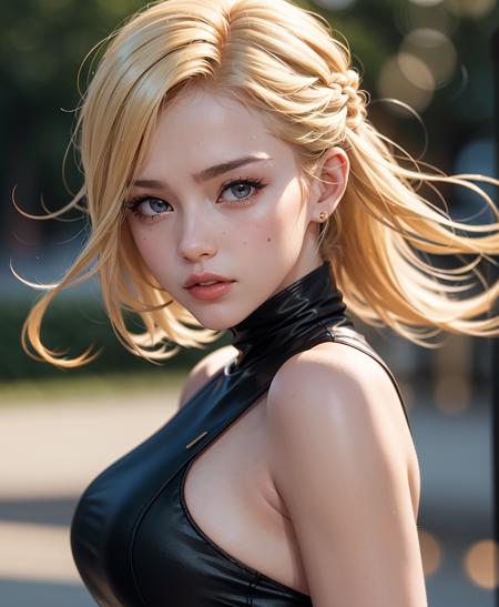 warrior girl, hair blonde gradient, looking at viewer, (RAW Photo, cg unity, photography, ultra realistic details, sharp focus, detailed skin,4k, high-res, masterpiece, best quality:1.1), (realistic, photo-realistic:1.37) (8k,4k, UHD, high resolution, professional, cinematic, movie, dramatic, noise), (detailed background:1.25), bokeh anamorphic depth of field blur background,