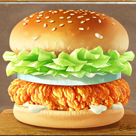 true apology, chicken sandwich <lora:giveme2-10:1>