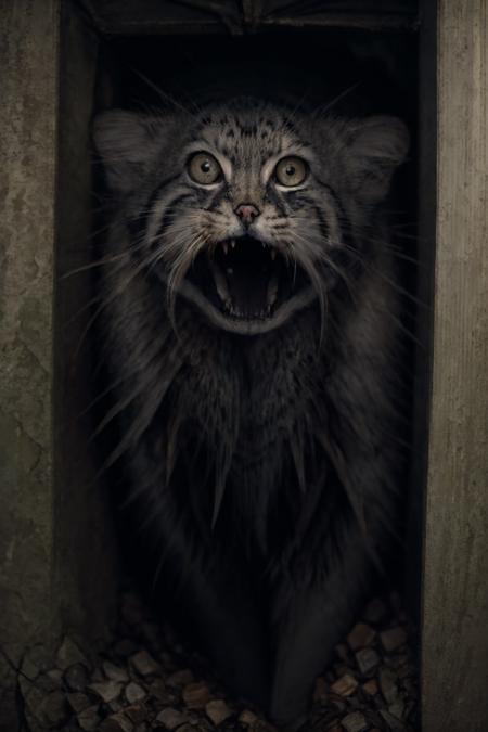 A tusuncat dressed up as a Death. he is in a black cloak with a hood. He carries a scythe as his weapon of choice. His bony hands clutch the long handle of the scythe. Wherever Death goes, Darkness and Fear follows. Death silently stalks his victims. His footsteps make no sound. When he approaches, the air turns cold and a sense of doom descends. His empty eye sockets seem to gaze upon dying souls with a chilling finality. The bony finger of Death beckons his victims to cross into the afterlife. Those who see the skeletal figure of Death know their mortal existence is at an end. The Reaper has come to claim another soul to ferry into the next world.,looking at viewer,in container,long hair,clean background, <lora:Tusuncat:0.6>