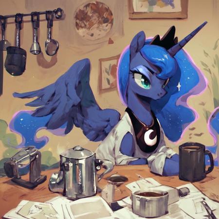 Score_9, Score_8_up, Score_7_up, Score_6_up, Score_5_up, Score_4_up,  coffee grinder on the table, Princess Luna inside it